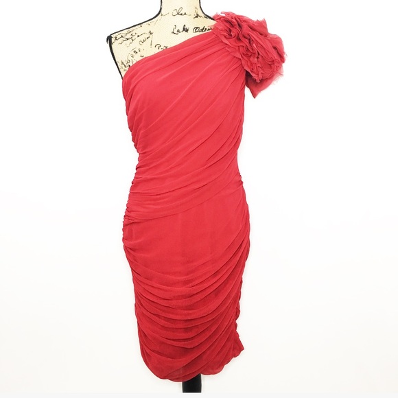 Tadashi Shoji Red Cocktail Dress - Picture 1 of 8